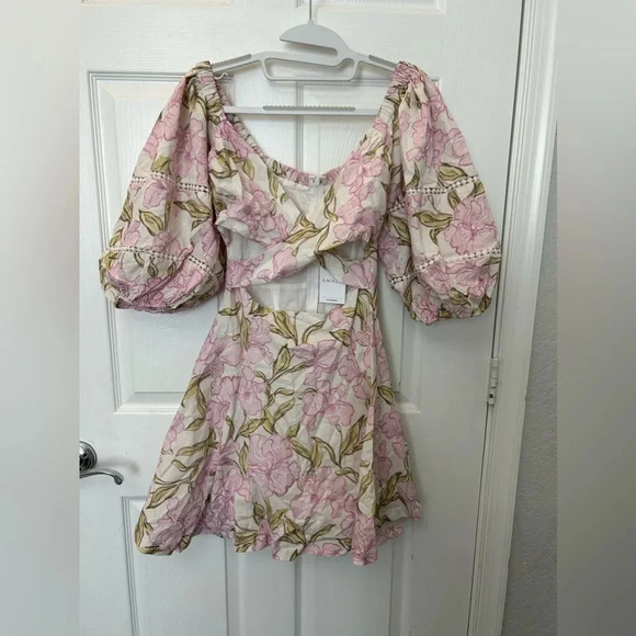 AMALIE THE LABEL - ADORA GATHERED CROSS FRONT FIT AND FLARE MINI DRESS - Picture 4 of 6